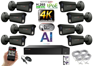 Monitorrs Security 4K IP 8 kamerový set 8 Mpix GTube (6379K8)